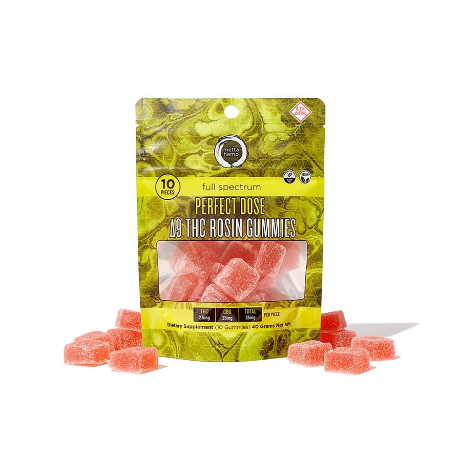 Perfect Dose ∆9 THC Rosin Gummies: THC 2.5mg / CBD 25mg